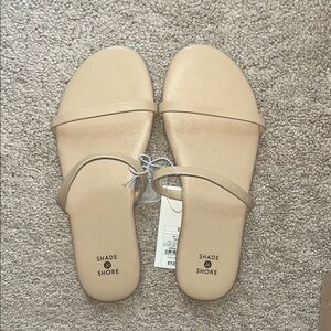 Shade & Shore Tan Minimalist Slide Sandals